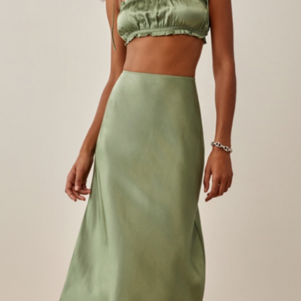 The Reformation matching skirt and top. Silk. - Picture 3 of 6